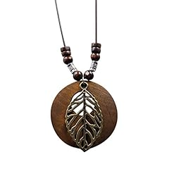 Wooden pendant necklace for sale  Delivered anywhere in Ireland