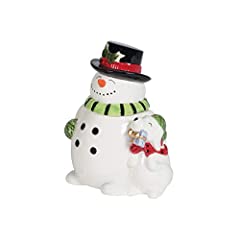 Used, Fitz and Floyd Holly Jolly Snowman Cookie Jar, 84-Ounce, for sale  Delivered anywhere in USA 