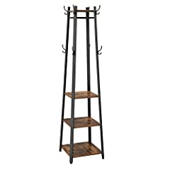 VASAGLE Coat Rack, Coat Stand with 3 Shelves, Ladder, used for sale  Delivered anywhere in UK