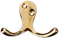Merriway® BH00226 Twin Robe Hook Polished Brass for sale  Delivered anywhere in Ireland