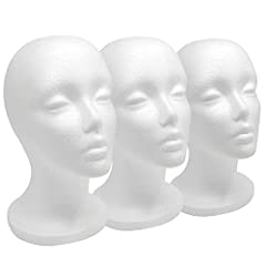 12" 3 Pcs Styrofoam Wig Head - Tall Female Foam Mannequin for sale  Delivered anywhere in USA 