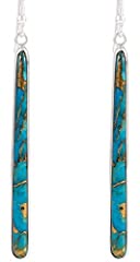 Turquoise Earrings 925 Sterling Silver & Genuine Turquoise for sale  Delivered anywhere in USA 