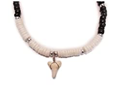 Atlantic Coral Boys Sharks tooth Necklace 18" Black/White for sale  Delivered anywhere in Canada