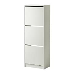 Ikea BISSA Shoe cabinet with 3 compartments, white for sale  Delivered anywhere in UK