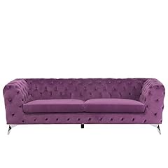 Beliani 3-Sitzer Sofa Samtstoff violett SOTRA gebraucht kaufen  Wird an jeden Ort in Deutschland