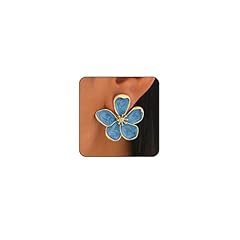 Blue flower earrings for sale  Delivered anywhere in USA 