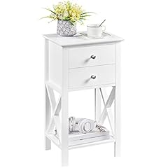 Yaheetech white bedside for sale  Delivered anywhere in UK