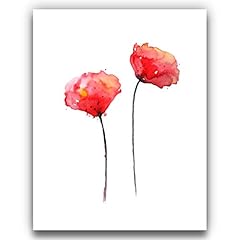 Red poppies watercolor for sale  Delivered anywhere in USA 