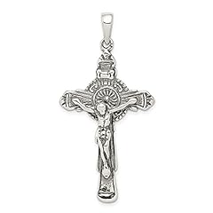 925 Sterling Silver Iona Crucifix Cross Religious Pendant for sale  Delivered anywhere in UK