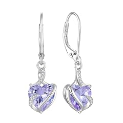 Heart birthstone earrings for sale  Delivered anywhere in UK