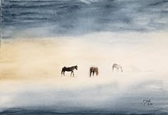 Original watercolor horses for sale  Delivered anywhere in UK