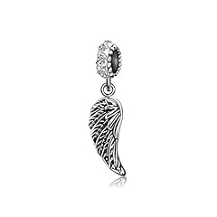 KunBead Jewelry Love Feather Charms Angel Wing April, used for sale  Delivered anywhere in UK