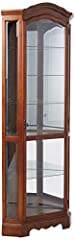 Used, 5-Shelf Corner Curio Cabinet Medium Brown and Clear for sale  Delivered anywhere in USA 