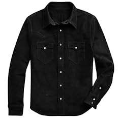 Black suede shirt for sale  Delivered anywhere in USA 