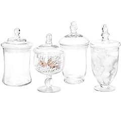 MyGift Set of 4 Clear Glass Apothecary Jars/Candy Buffet Containers with Lids for sale  Delivered anywhere in Canada
