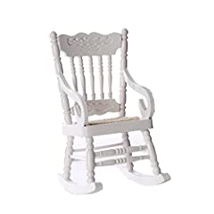 Rocking Chair Model 1:12 Dollhouse Wooden Chair White for sale  Delivered anywhere in UK