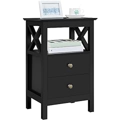 Yaheetech black bedside for sale  Delivered anywhere in UK