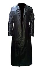 Leather coat black for sale  Delivered anywhere in USA 