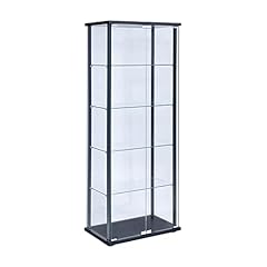 BOWERY HILL 5 Shelf Contemporary Glass Curio Cabinet, used for sale  Delivered anywhere in USA 