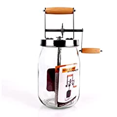 Butter Churner-butter churner old fashioned hand butter churn jar,hand crank mason jar butter make-gadgets butter - Shake the handle to turn the stainless steel gear to stir in a butter for sale  Delivered anywhere in Canada