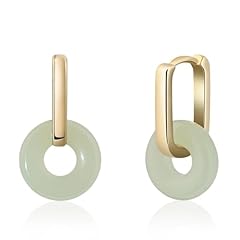 Jade earrings gold for sale  Delivered anywhere in USA 