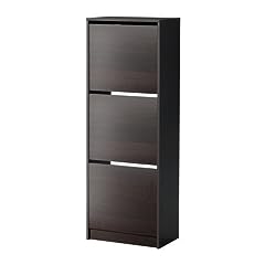 Ikea BISSA Shoe Cabinet with 3 Compartments Black Brown for sale  Delivered anywhere in UK