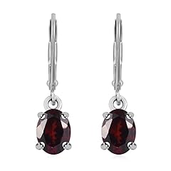TJC Garnet Drop Dangle Earrings for Womens in 925 Sterling for sale  Delivered anywhere in UK