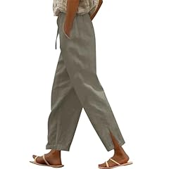 White linen trousers for sale  Delivered anywhere in UK
