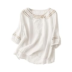Linen tops women for sale  Delivered anywhere in UK