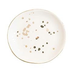 White Gold Speckled Jewelry Dish | Ceramic Circle Trinket for sale  Delivered anywhere in Canada