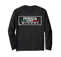Amo la mia città Perugia - Le coordinate di Perugia Maglia a Manica usato  Spedito ovunque in Italia 
