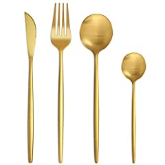 Matte gold cutlery for sale  Delivered anywhere in Ireland