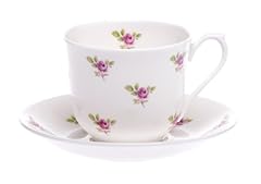Used, (Set of 2) Bone China 8 FL OZ Dot Rose Flowers Cup for sale  Delivered anywhere in UK
