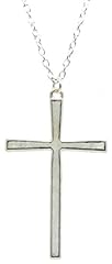 bluebubble Classic Cross 60mm Silver Plated Cross Necklace for sale  Delivered anywhere in UK
