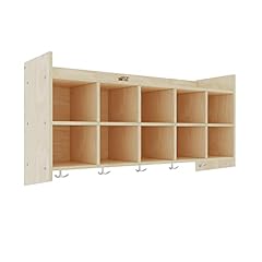 ECR4Kids Birch 10-Section Hanging Coat Locker and Shelf, for sale  Delivered anywhere in USA 
