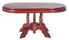 Dolls House Oval Mahogany Table Miniature Wooden Dining for sale  Delivered anywhere in UK