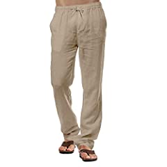 Mens linen trousers for sale  Delivered anywhere in Ireland