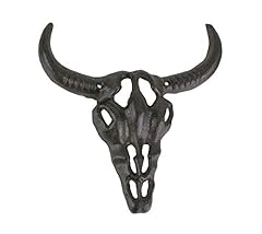 Rustic Cast Iron Cow Skull Wall Hanging Long Horn Sculpture for sale  Delivered anywhere in Canada