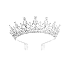 Silver rhinestone tiara for sale  Delivered anywhere in UK