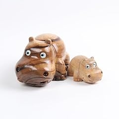 Wooden hippo figurines for sale  Delivered anywhere in USA 