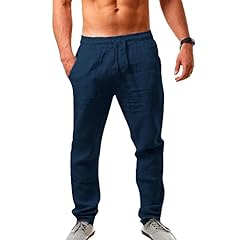 Men linen trousers for sale  Delivered anywhere in UK