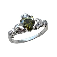 Véritable peridot claddagh d'occasion  Livré partout en France