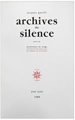 Archives silence suivi d'occasion  Livré partout en France
