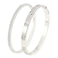 Silver bracelet stack for sale  Delivered anywhere in USA 