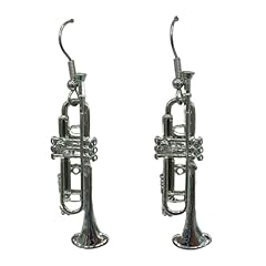 Trumpet earrings silver for sale  Delivered anywhere in USA 