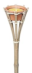 VERDELOOK Torcia alta in bambù con cera citronella, altezza 60 cm diametro 8.50 cm, usato usato  Spedito ovunque in Italia 