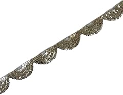 Silver embroidered trim for sale  Delivered anywhere in UK