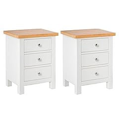 Set of 2 Farrow White Bedside Table Storage Cabinet for sale  Delivered anywhere in UK