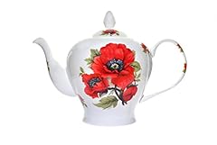 Bone China 48 Fl OZ/ 6 Cup Teapot - Summer Poppy Flowers for sale  Delivered anywhere in UK