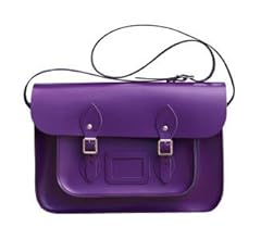 Leather satchel purple for sale  Delivered anywhere in UK